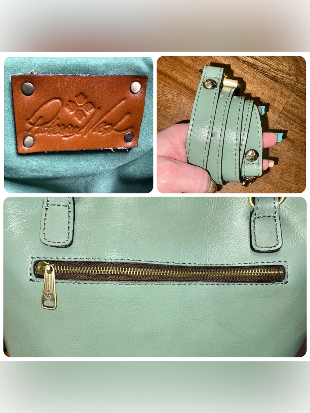 Patricia Nash GUC Adeline Tote Bag - Light Sage Green - Floral Tooled Leather - Picture 7 of 14